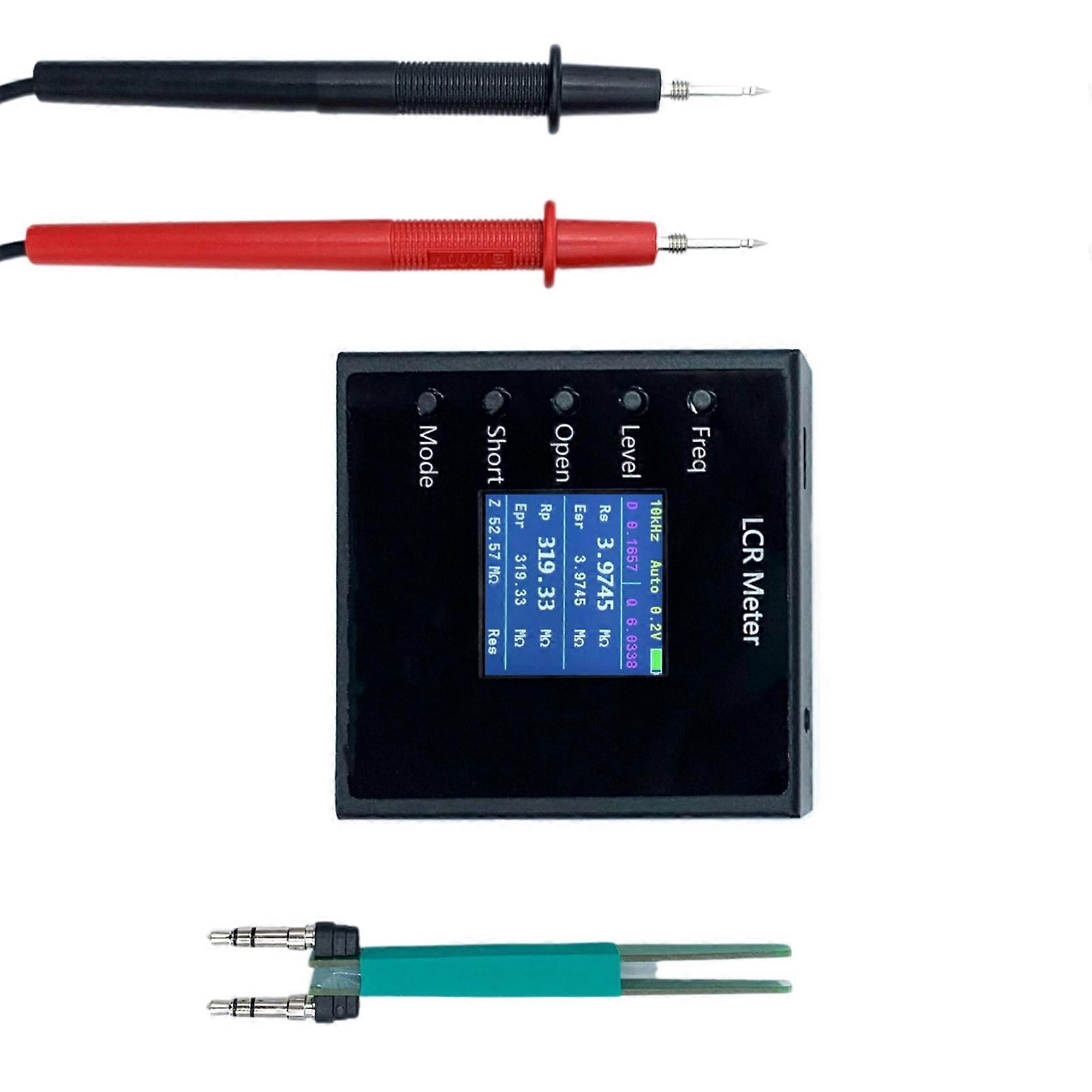 1 Set Tster Intelligent Bridge Tweezer 1.54inch Screen and Type C Charging Resistance Capacitance Continuity Test Multicolor