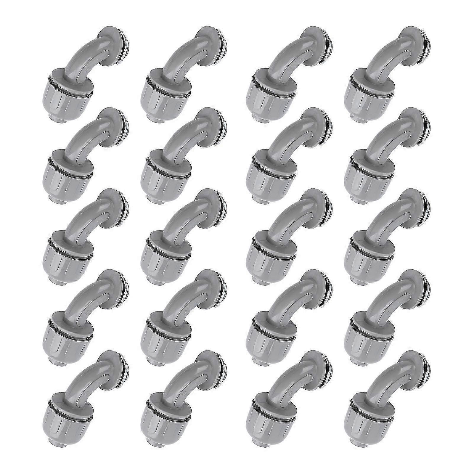 20PCS Liquid Tight 1/2 Inch NPT Nylon 6 Connectors - 90 Degree PVC Electrical Conduit Fitting for Secure Wiring Applications