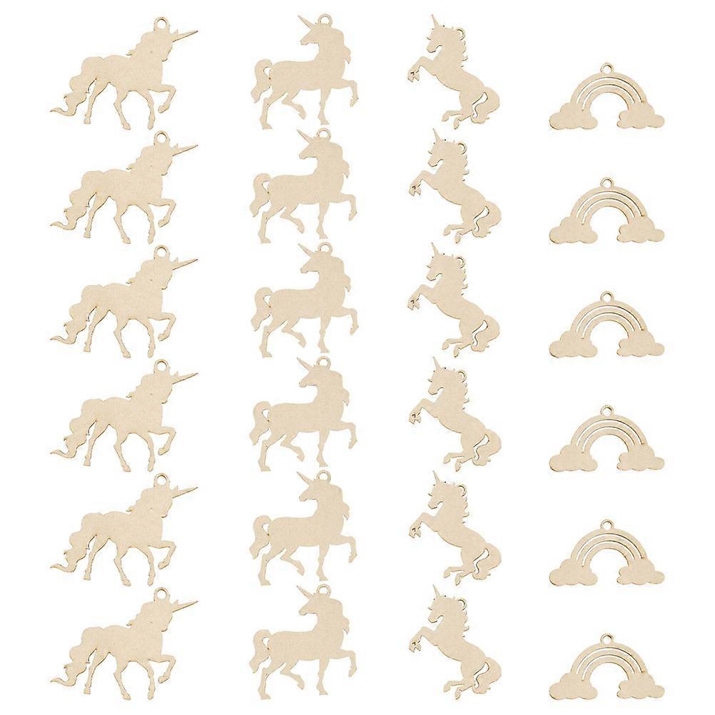 Khaki DIY Unicorn Wooden Cutout for Home Decor and Craft Projects with Premium Synthetic Material