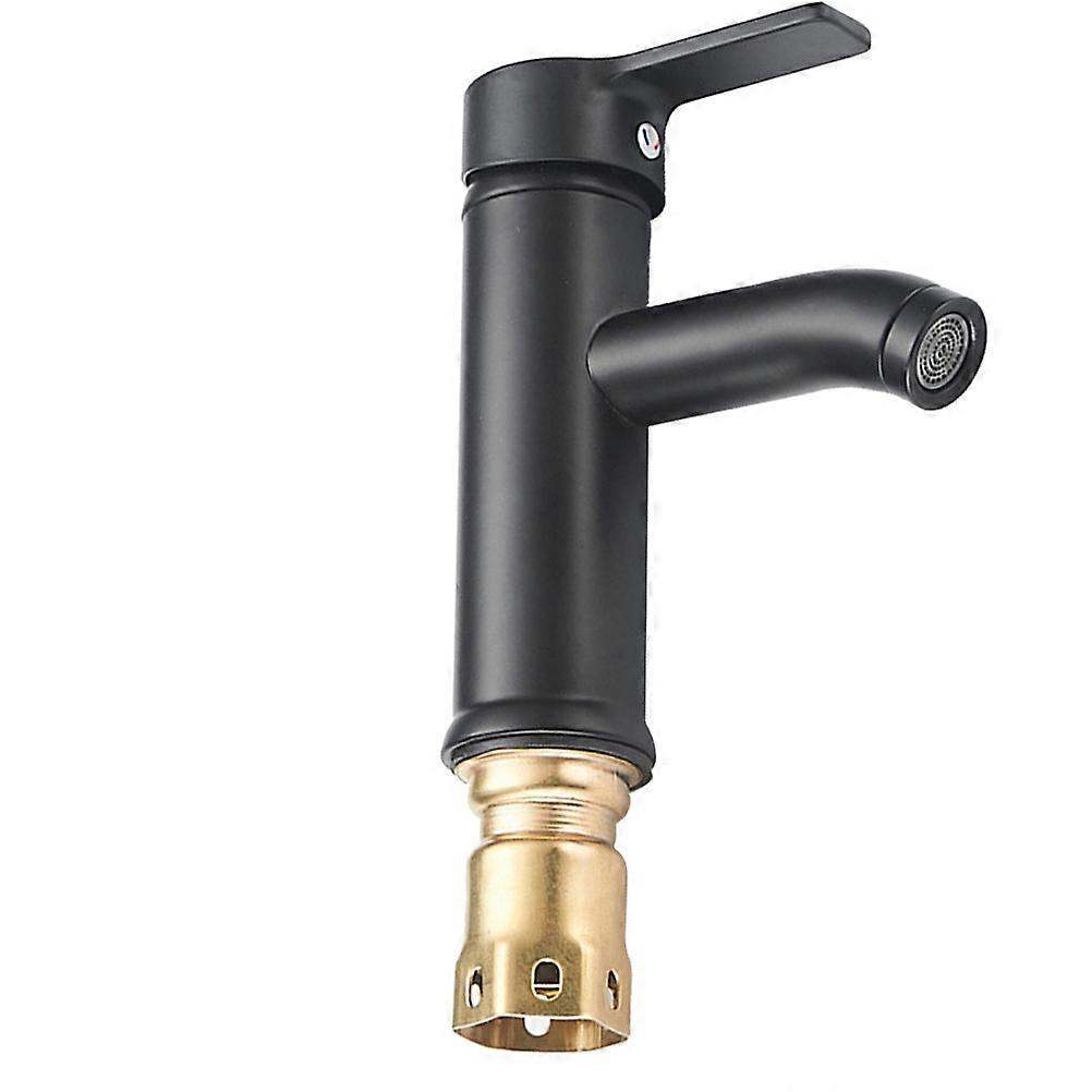 Stylish Black Matte Stainless Steel Basin faucet with Ceramic Valve for Home Use Single Lever Handle 8.5 Inches