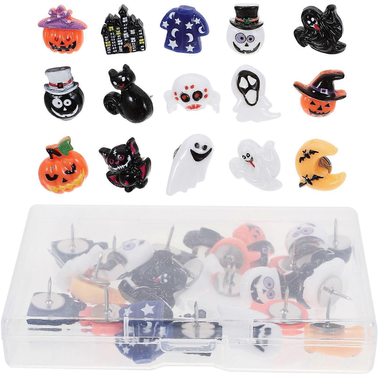 1 Box Decorative Thumbtacks Halloween Pushpins Multi-function Thumbtacks Creative Thumbtack