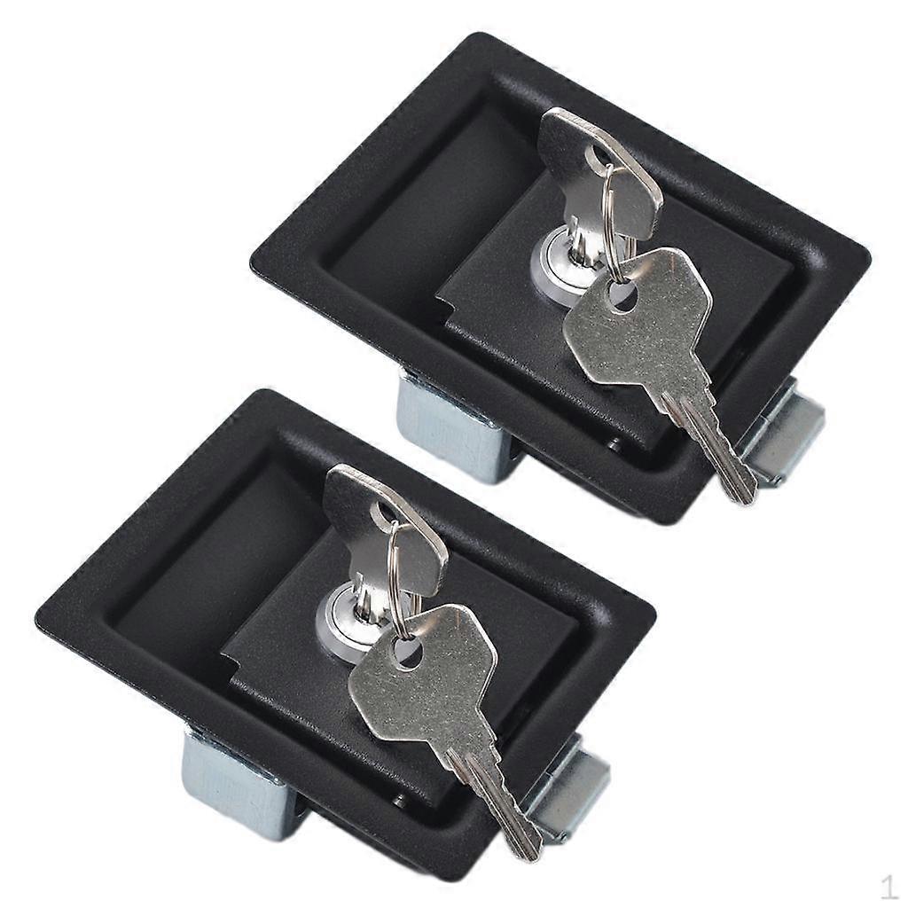 rv Trailer Entrance Door Lock Latch Handle Stainless Steel x2