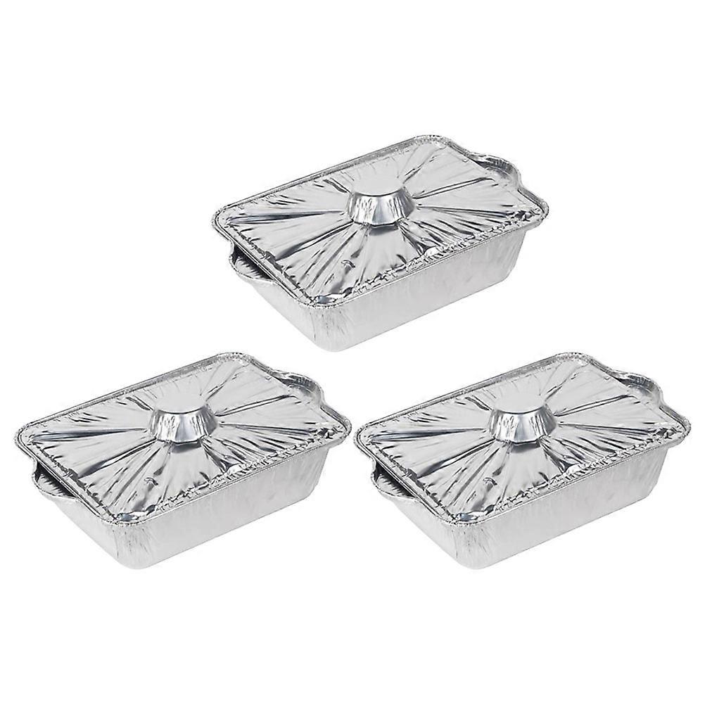 3pcs Aluminum Foil Pans with Lids for Rectangle Baking and Heating