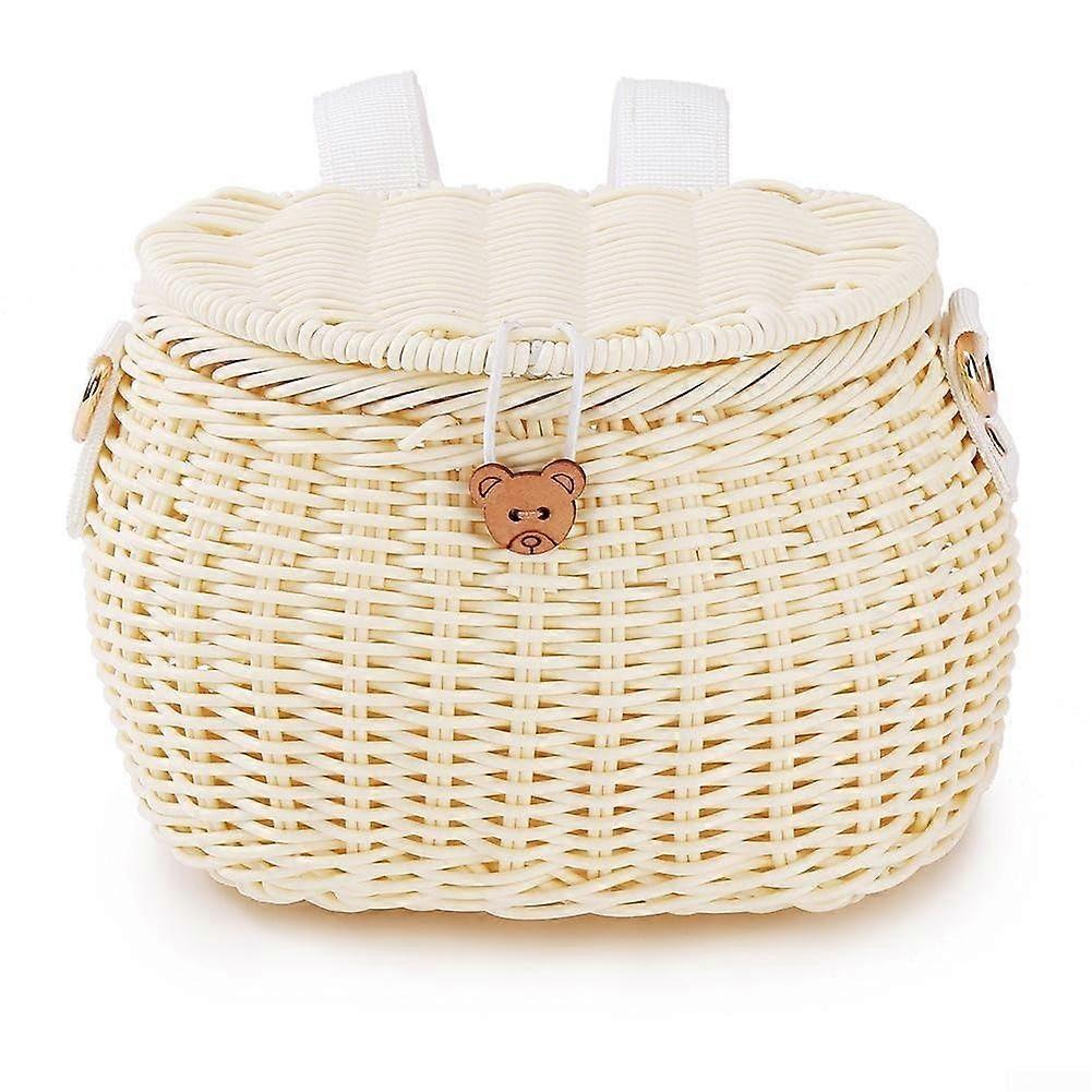 Multifunctional children's bicycle basket, ideal as a crossbody backpack for daily use, yellow