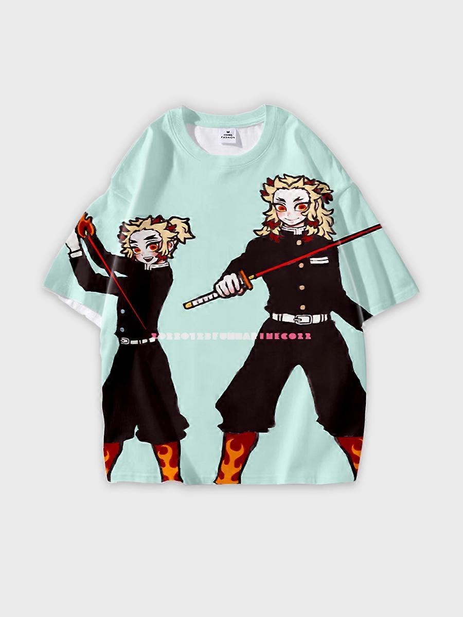 T-shirt round neck Character Pattern loose short sleeve P2999