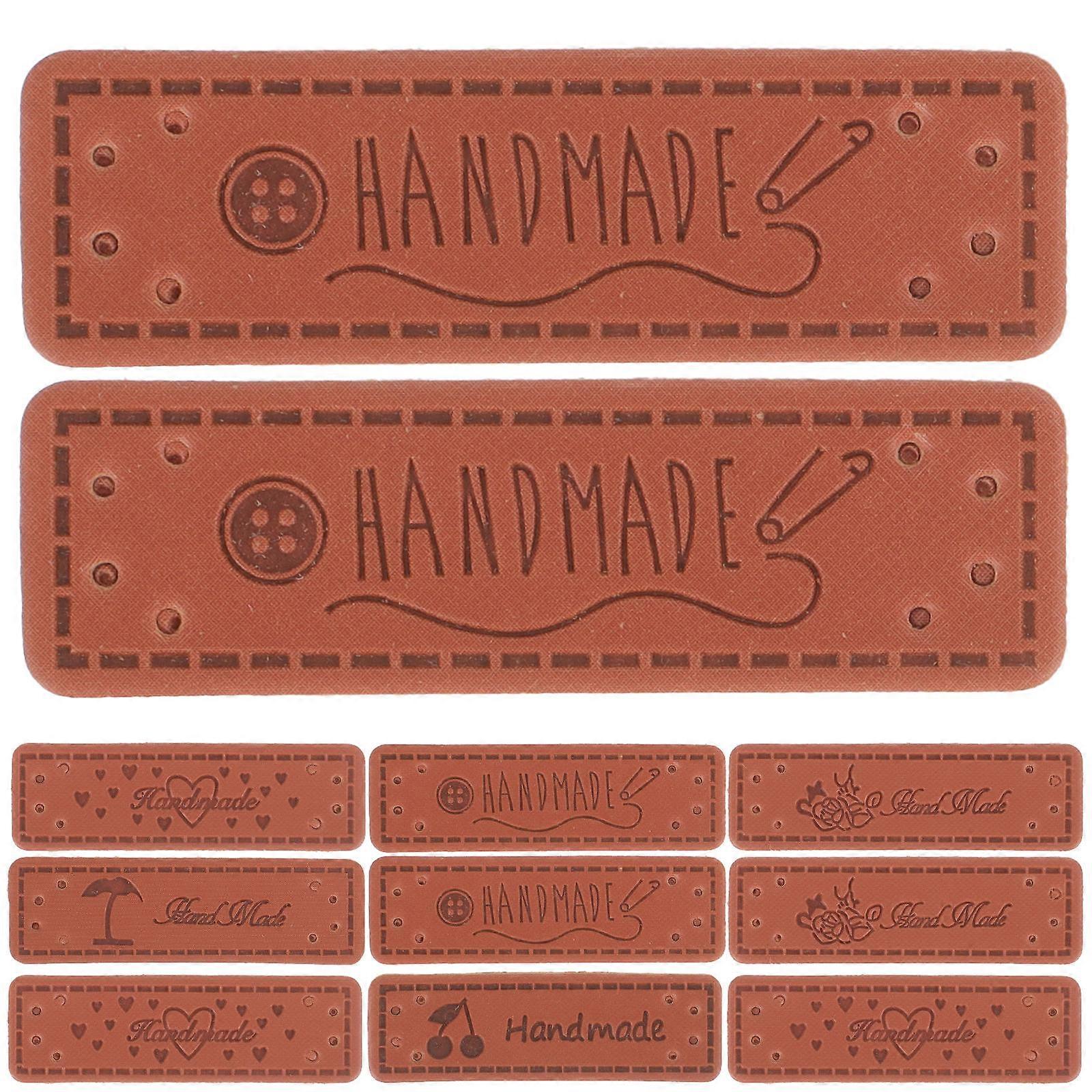 Handmade Tags Sewing Labels For Diy Projects Leather Rectangle 50Pcs