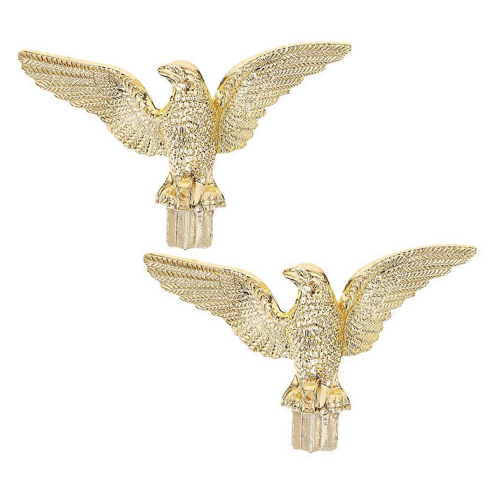 Eagle Flag Topper 2Pcs Golden Plastic Flag Pole Finial for Decor and Angle Display