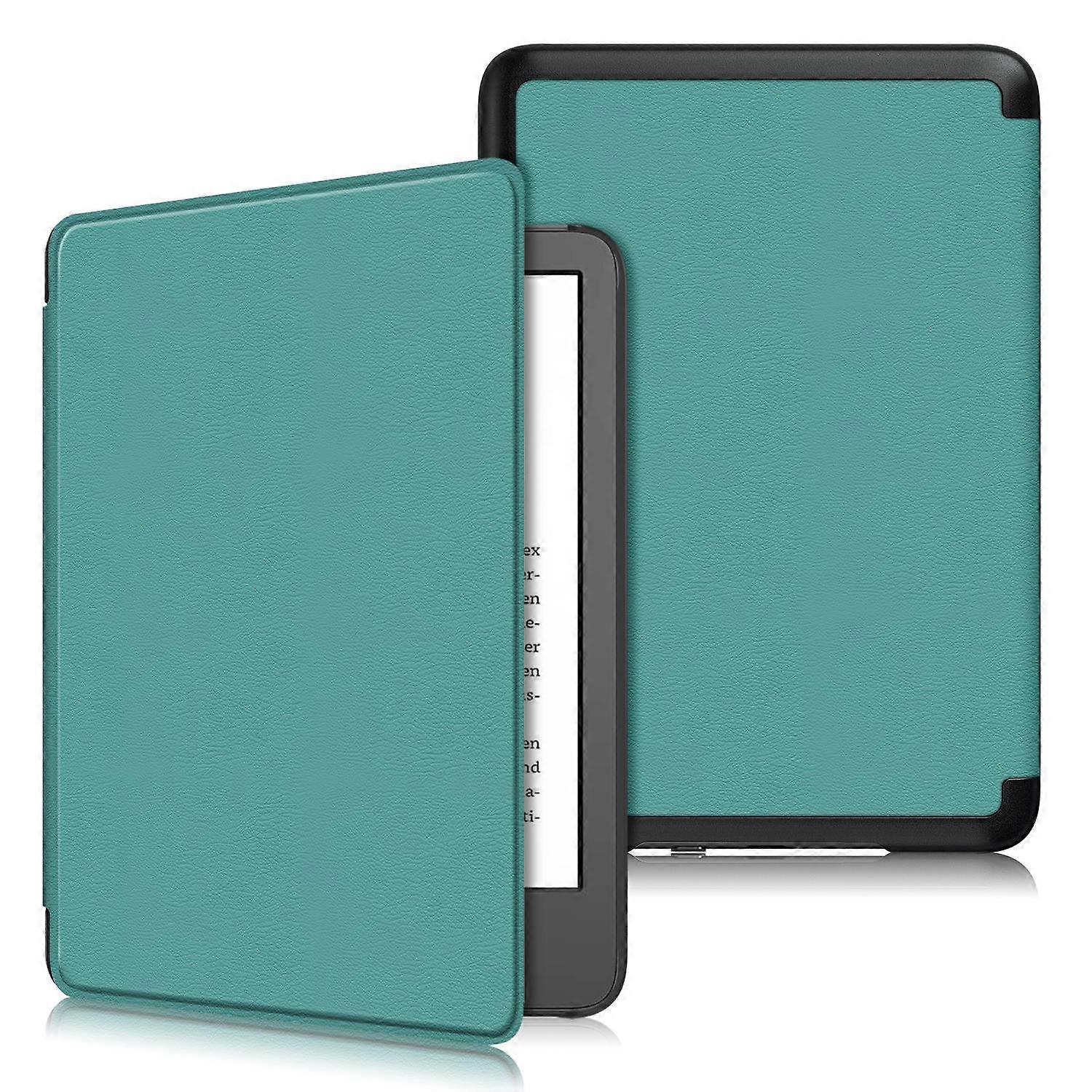 Για Amazon Kindle 6" (2022) PU Δερμάτινη θήκη Folio Auto Sleep Wake Feature Μονόχρωμο κάλυμμα tablet Μαύρο πράσινο