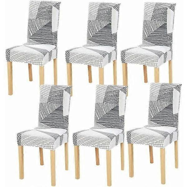 6 Dining Chairs, Removable Elastic Washable Stretch Cover