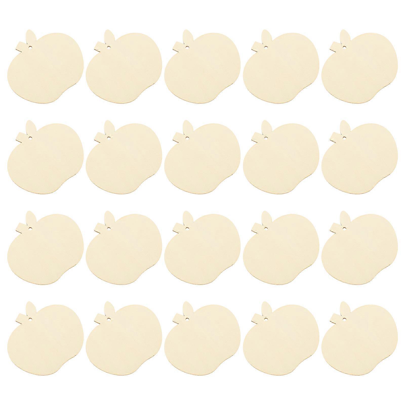 Durable Apples Shaped Wood Pieces for Decor Craft Making with Synthesis Material Khaki Color