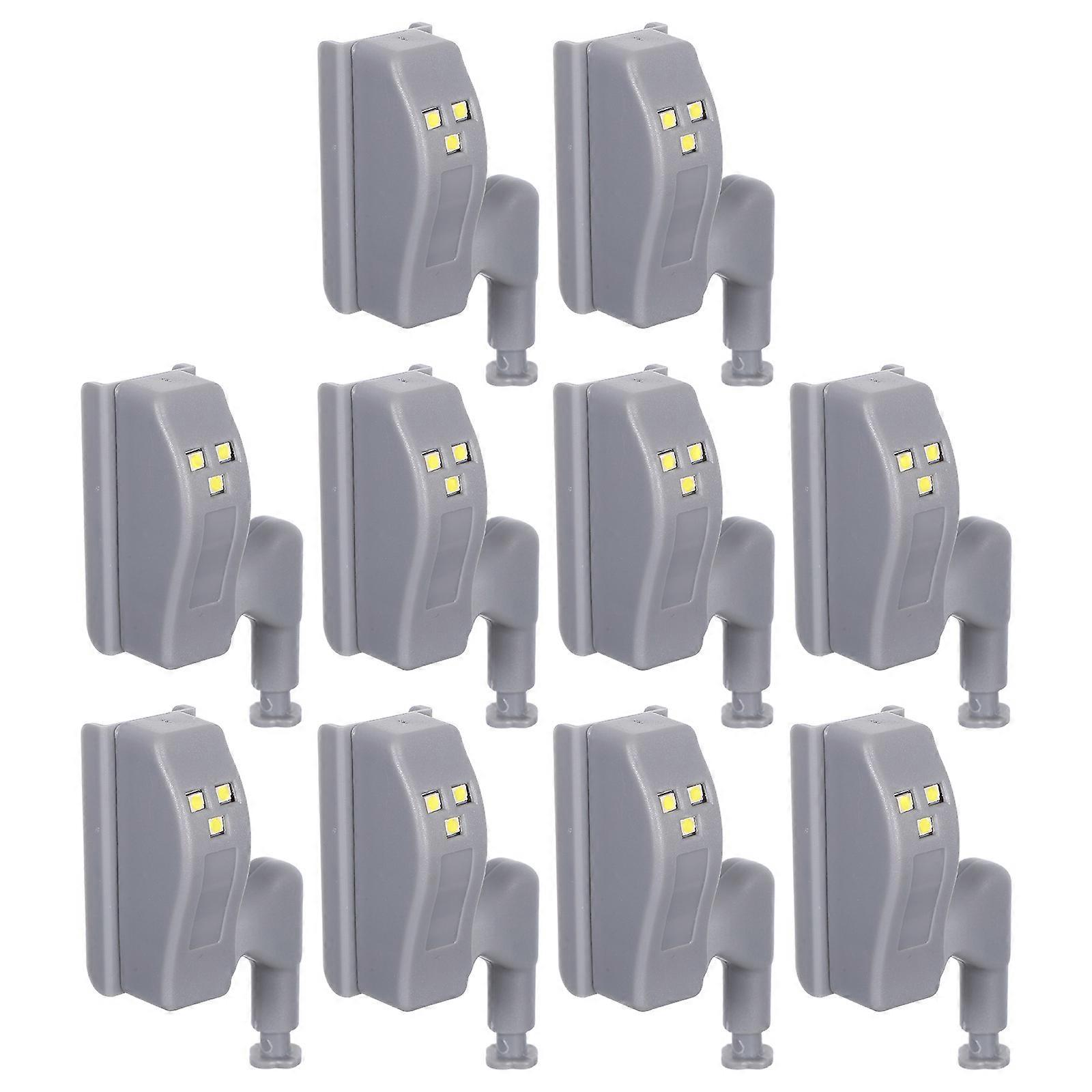 Intelligent LED Hinge Lights for Cabinets – 10 pcs, Brightness, Easy Installation, ABS Material, Battery Not Included, for Kitchen, Wardrobe, Closet