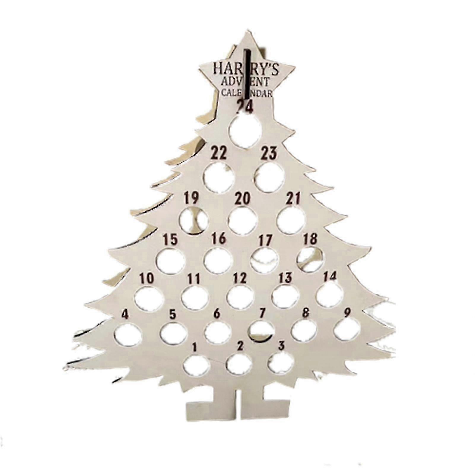 2025 Christmas Wine Holder Wooden Wine Bottle Stand Advent Calendar Count Down Drinks Display Rack