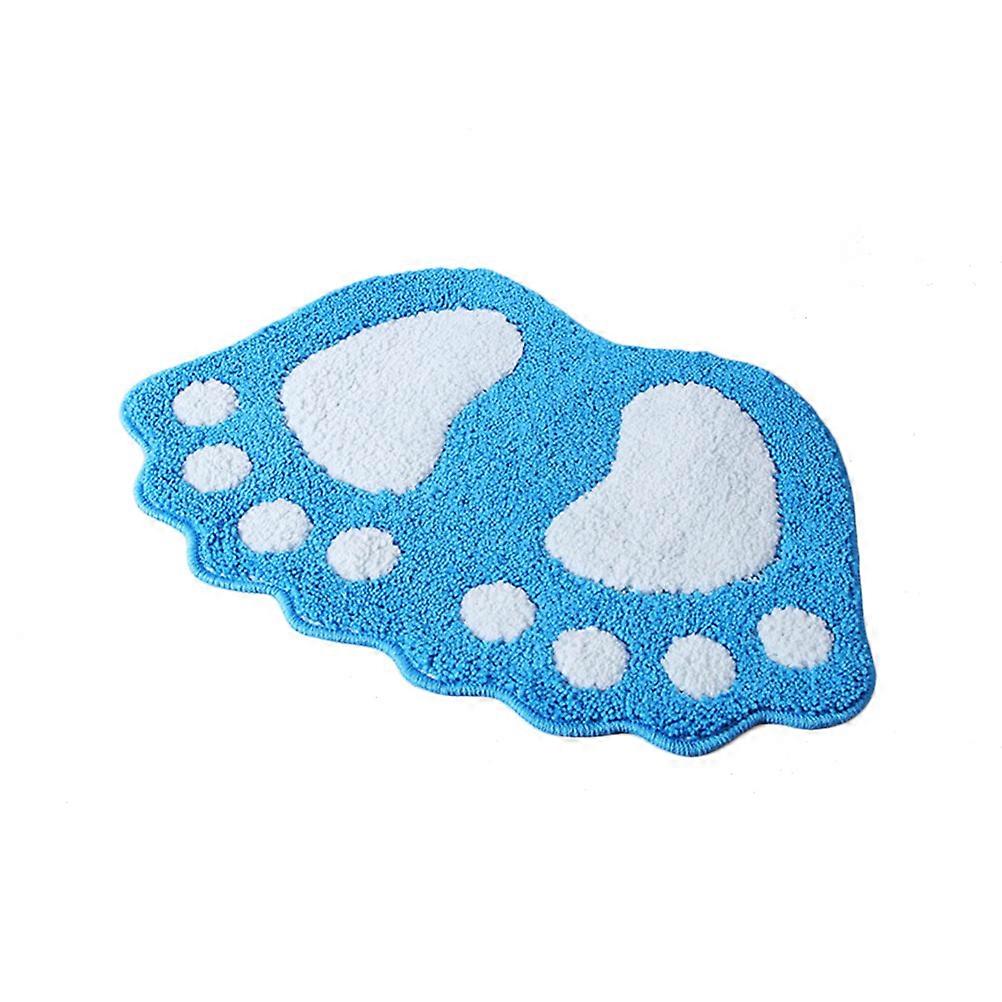 Non Slip Bathroom Mat Rectangular Floor Mat For Living Room Bathroom Kitchen 60x40x1.5cm Blue Water Absorbing 1Set