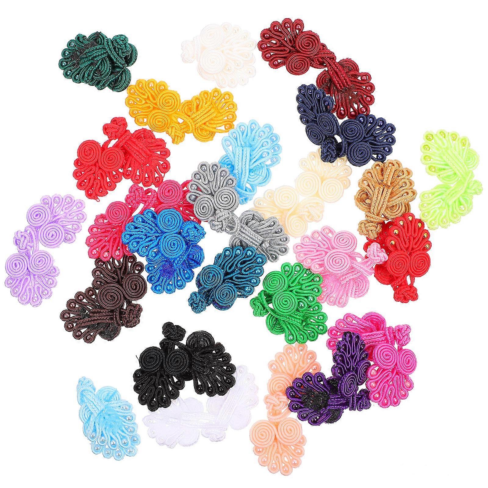 25pcs Retro Chinese Knot Buttons Cheongsam Style Sewing Fasteners Multi Color Craft Home Decoration Supplies