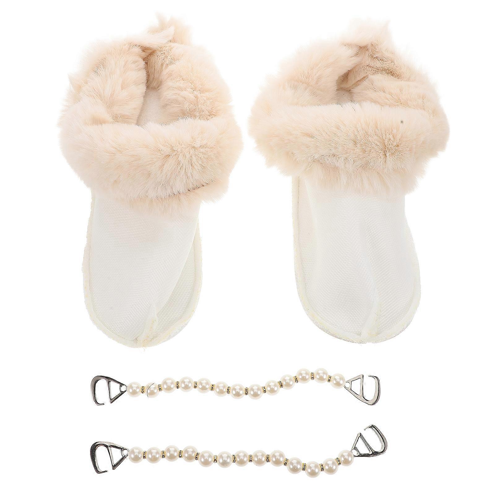 Warm Winter Lint Shoe Inserts with Detachable Liner for Shoes Easy Replacement and Soft Comfort White Size 40/41