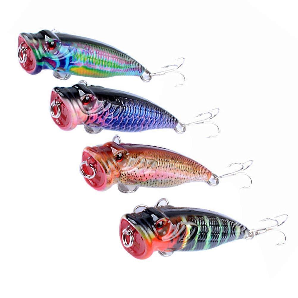 Bass Fishing Lures 4Pcs Colorful Hard Fishing Lures for Anglers 6.5x1.6x1.7cm Vivid in Water 1 Set