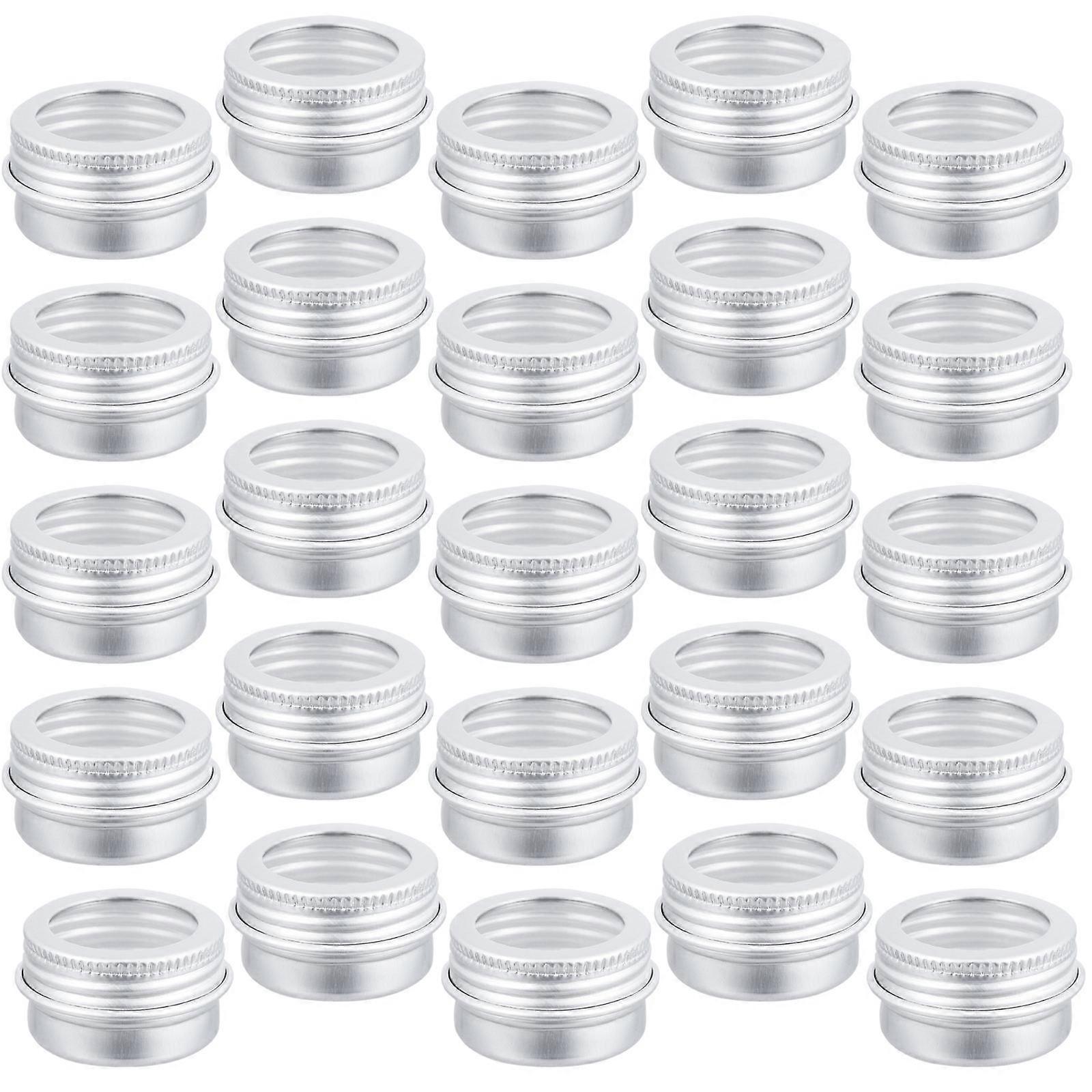Set Of 15Pcs Silver Aluminium Jars Suitable For Professional Users And Personal Users For Travel Storage 5Ml Size