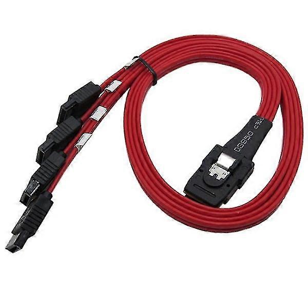 Red 0.5m Mini Sas 36p 8087 Sff-8087 To 4 Sata Splitter Cable Forward Breakout Adapter