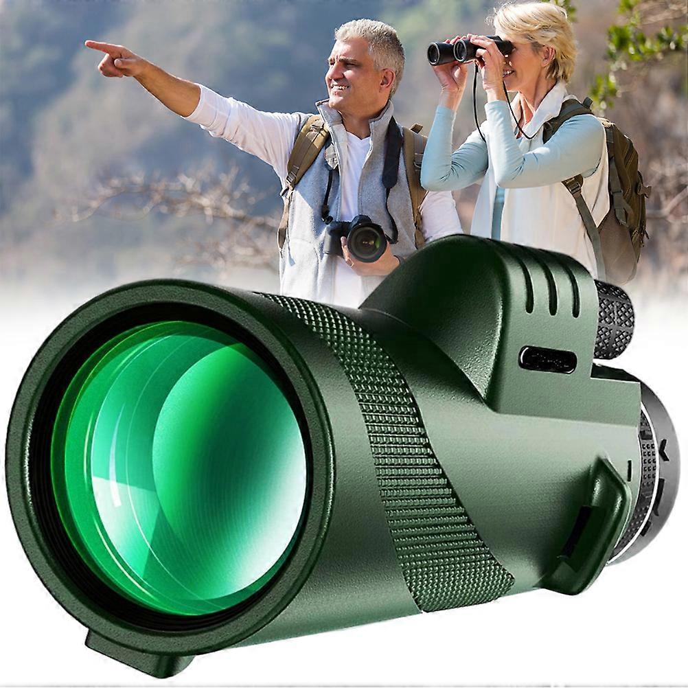 40x60 Green Monocular Telescope High Definition High Power Telescope Gadget Waterproof Hand Held Monocular Telescopes for Bird Watching Wildlife Scen