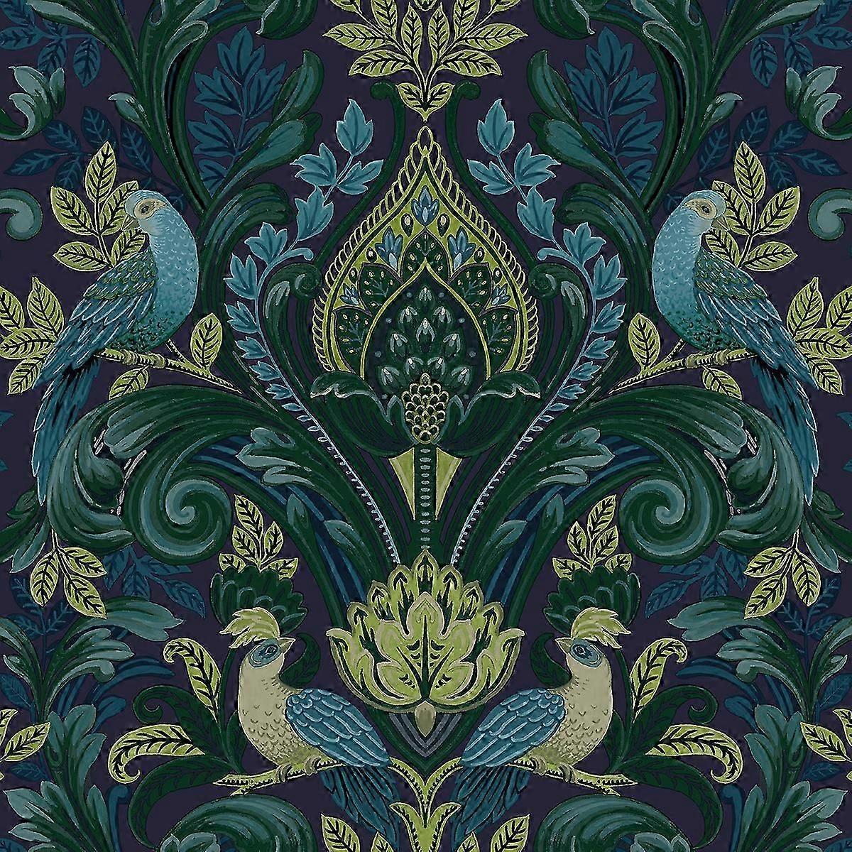 Damask Textured Vinyl Wallpaper Grandeco