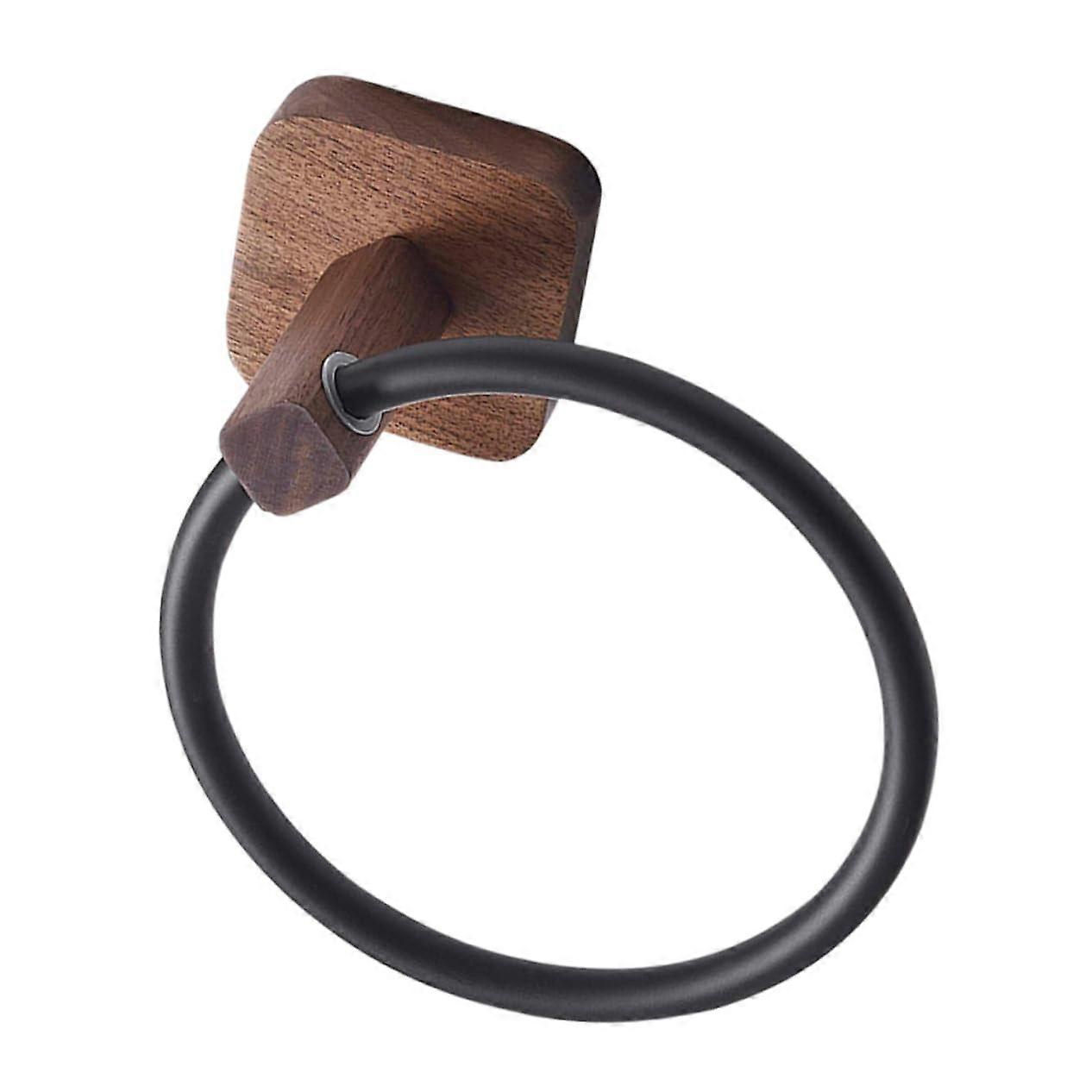 Towel Rail for Bathroom Wall Mounted Rustic High-Quality Walnut Wood Easy Installation No Hole Design 1