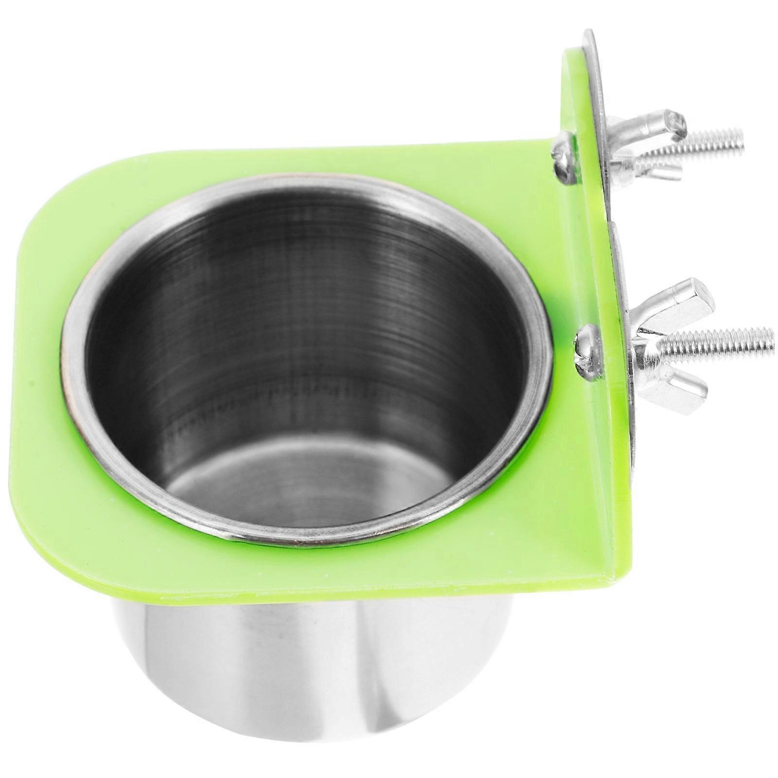 Detachable Metal Parrot Feeding Cup for Small Birds – Cage Food & Water Container for Cockatiels, Parakeets, and Pigeons – Convenient Pet Bird