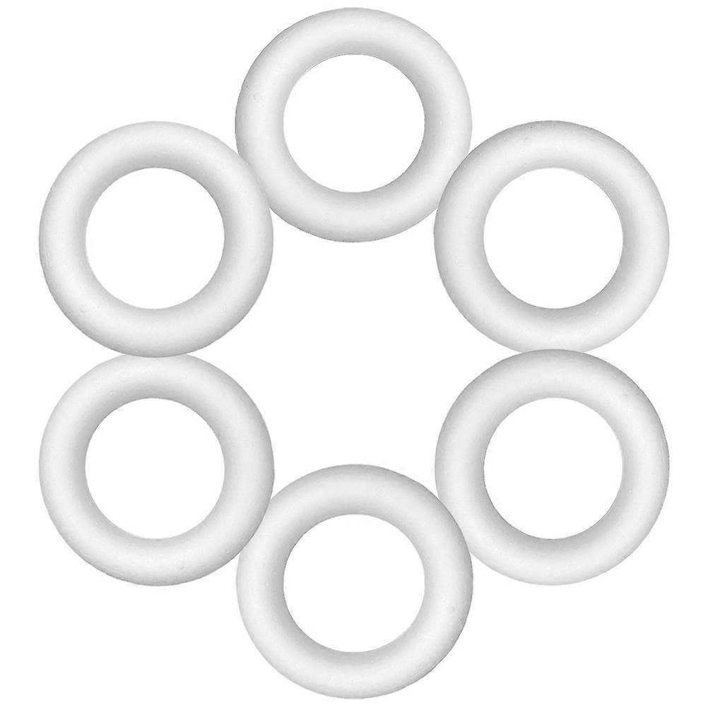 Polystyrene Shapes Blank Design Foams Circle Diy Enthusiasts Decorations 10.00X10.00X1.50cm White 6Pcs