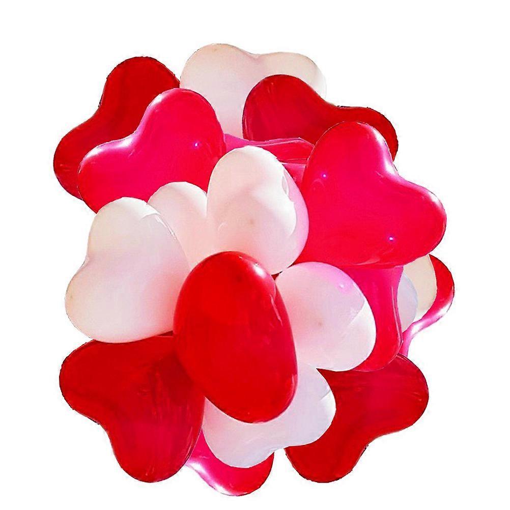 Assorted Color Heart Shaped Latex Balloons for Party Decoration and 50 Pcs