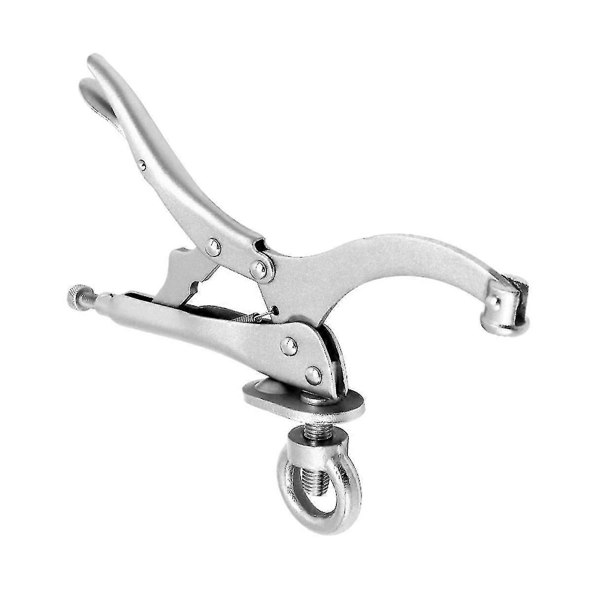 Power tong fixed chuck pressure locking clamp, 9 inches, Steel titanium-plated and durable, Strong clamping