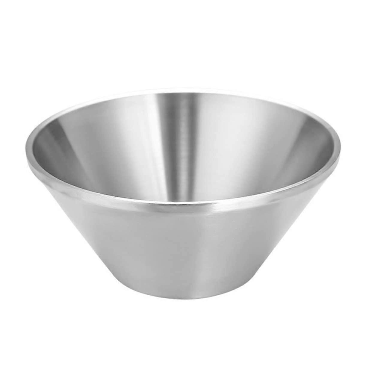 Double Layer Insulation Bowl Pasta Container Ramen Noodles with Lid Silver 15X15X6.8CM