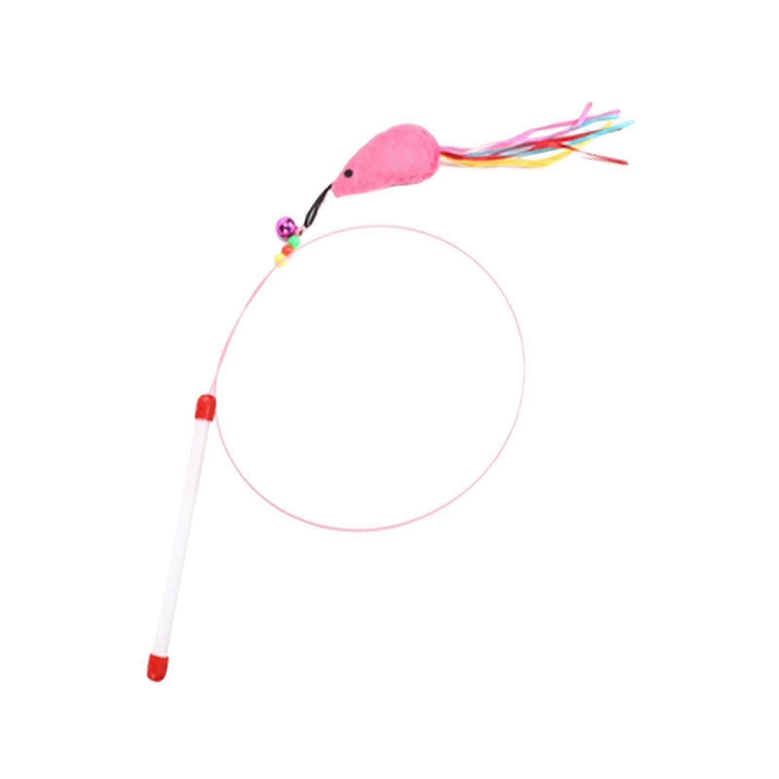 Cat Toy Interactive Play, Jingle Bell, Feather Rod, Rope Scratching Post (B)