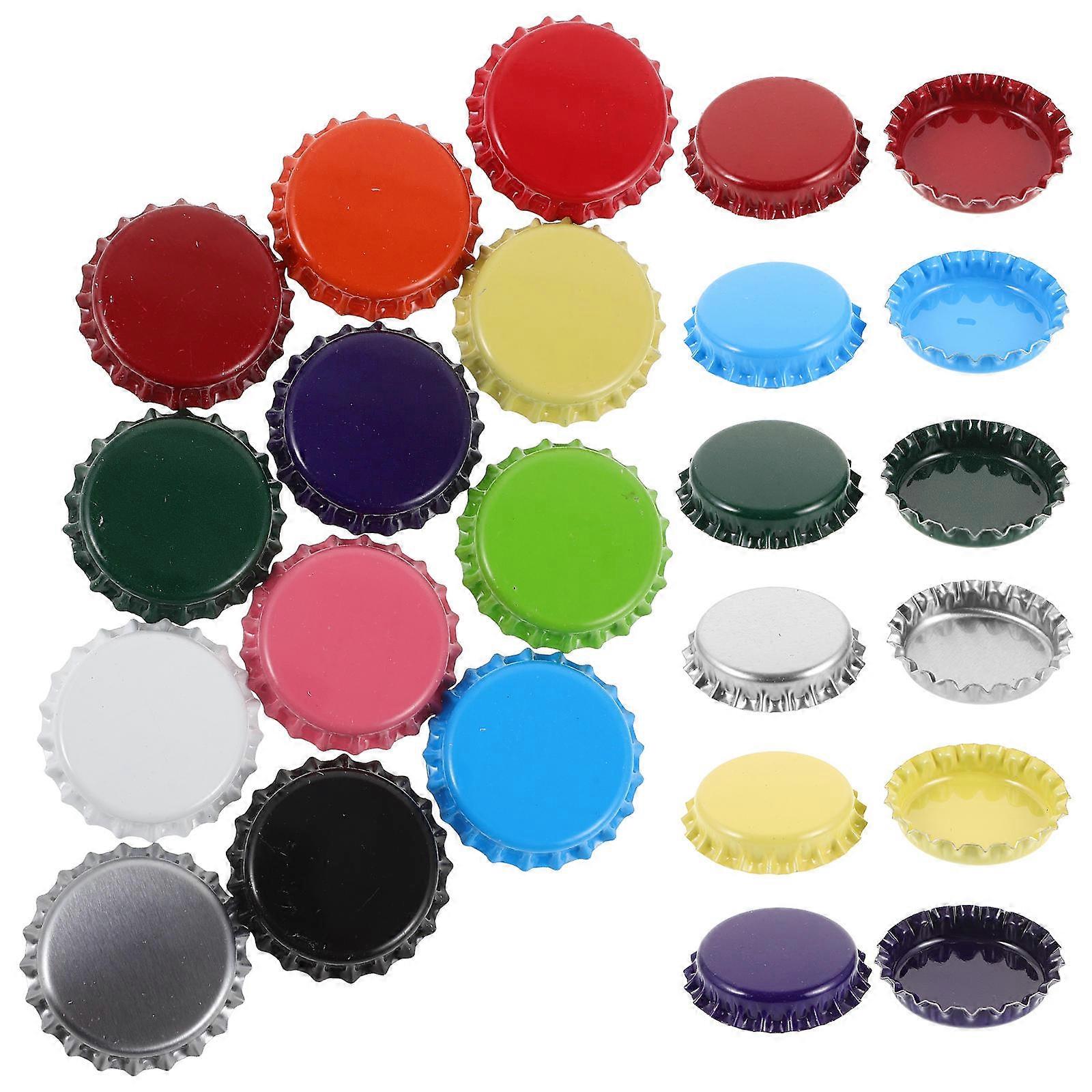 60pcs Double Sided Colored Iron Beer Bottle Caps for DIY Crafts, Wall Art, and Home Decor Projects