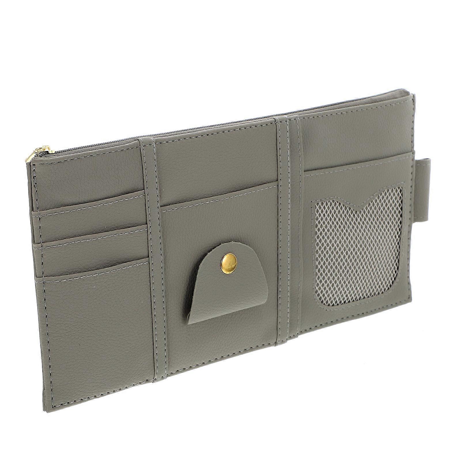 Sun Visor Organizer for Cars Document Storage Pocket Ideal for Daily Use Grey 1Pack