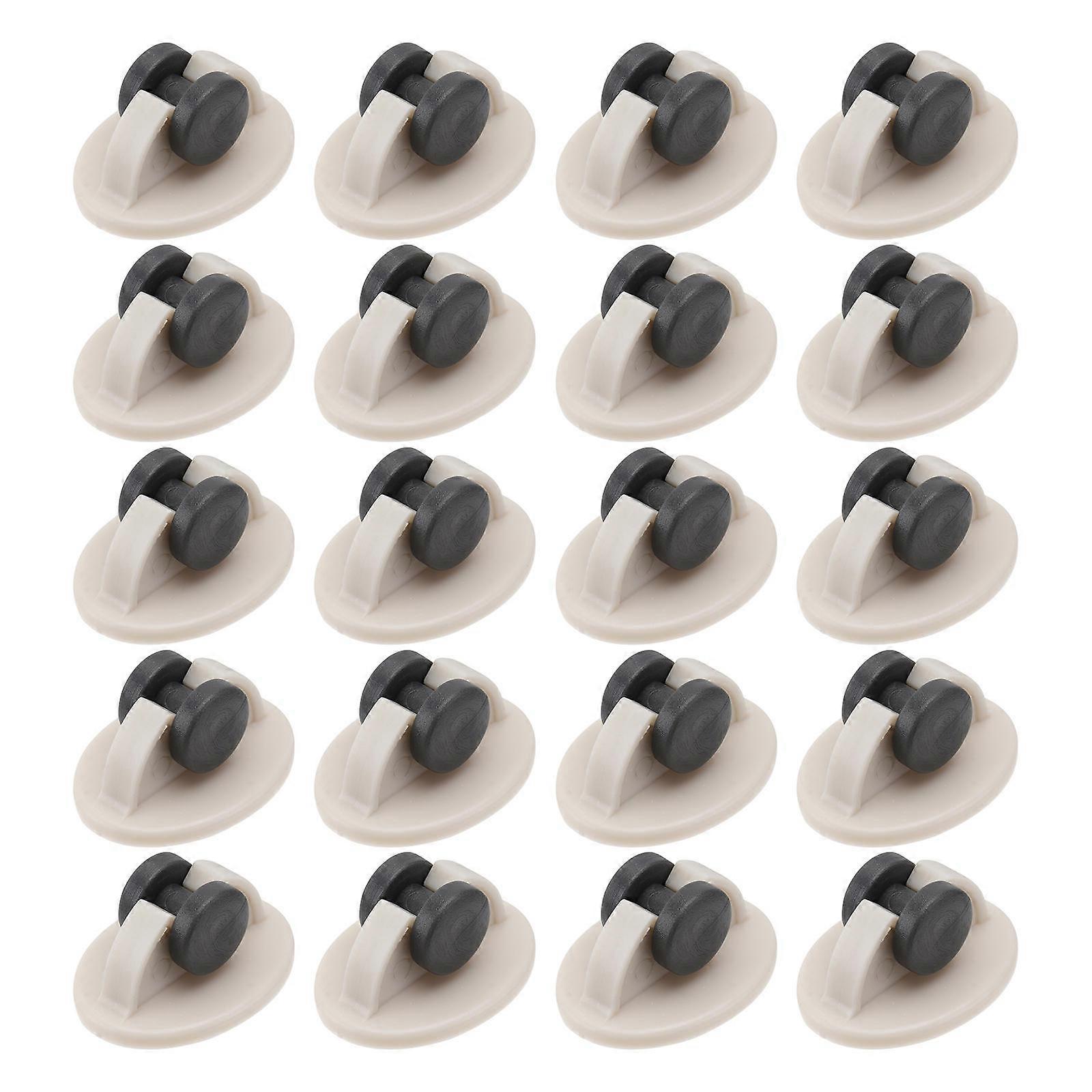 20pcs Creative Storage Box Wheels with Pulley and Self adhesive (White)