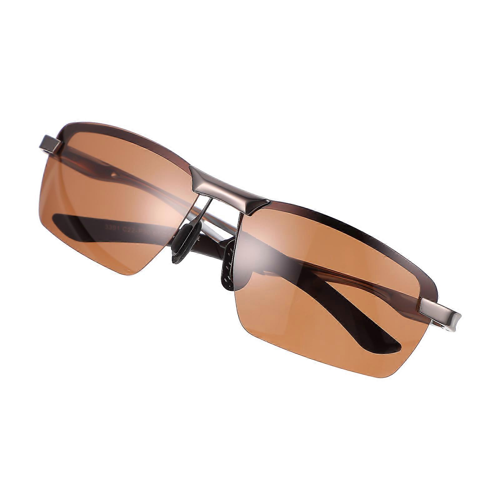 Semi-Frame Polarized Sunglasses for Man Driving 1Pair with Aluminium Magnesium Alloy