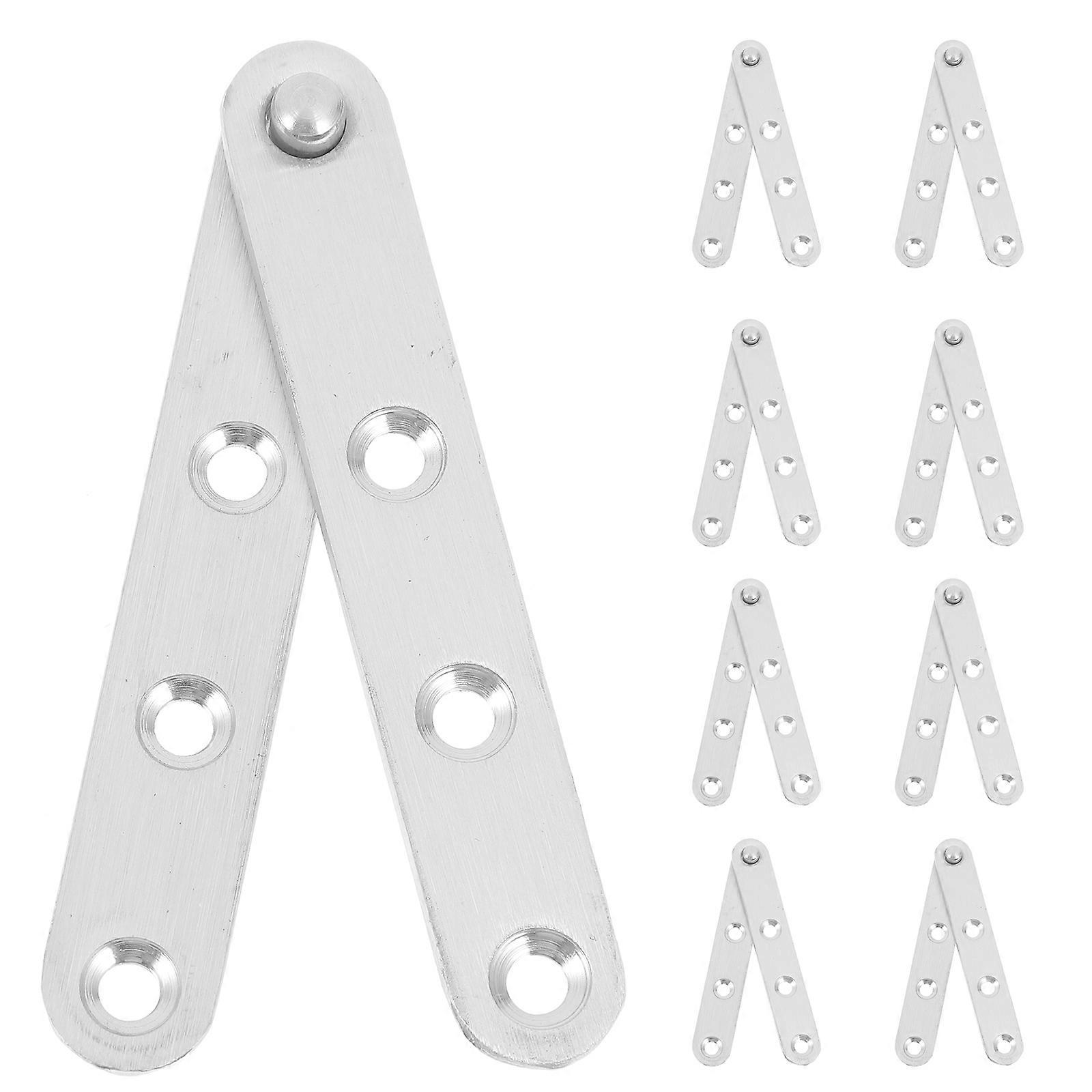 10pcs Silver Stainless Steel Rotating Hinges for Door with 360-Degree Smooth Rotation