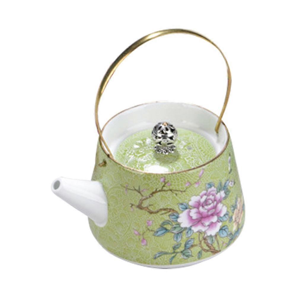 Ceramic Teakettle Cold Resistant Teapot For Hotels 11X8CM Green Functional 1Pack