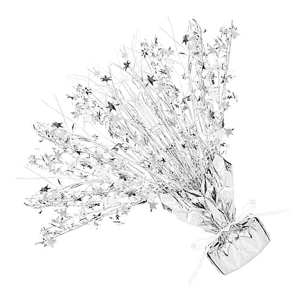 Elegant Silver Metallic Foil Star Table Centerpiece for Home Decor and Festive Events Plastic