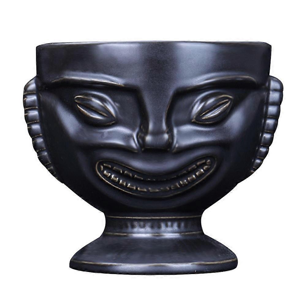 Retro Wine Cup For Restaurants Bars Home Use And Entertaining Guests In Black Ceramic Material 1Pc
