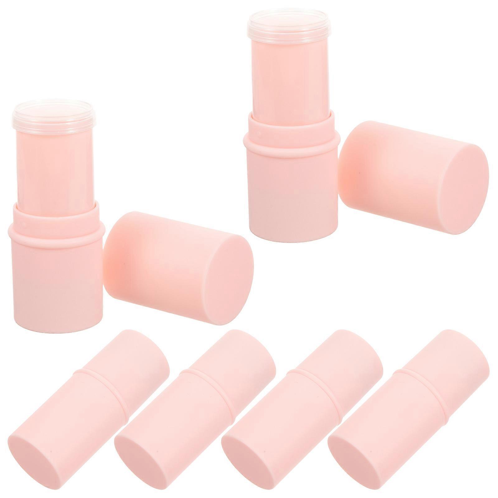 Lip Balm Containers For Daily Use And Business Trips In Pink Plastic Material Featuring 6Pcs