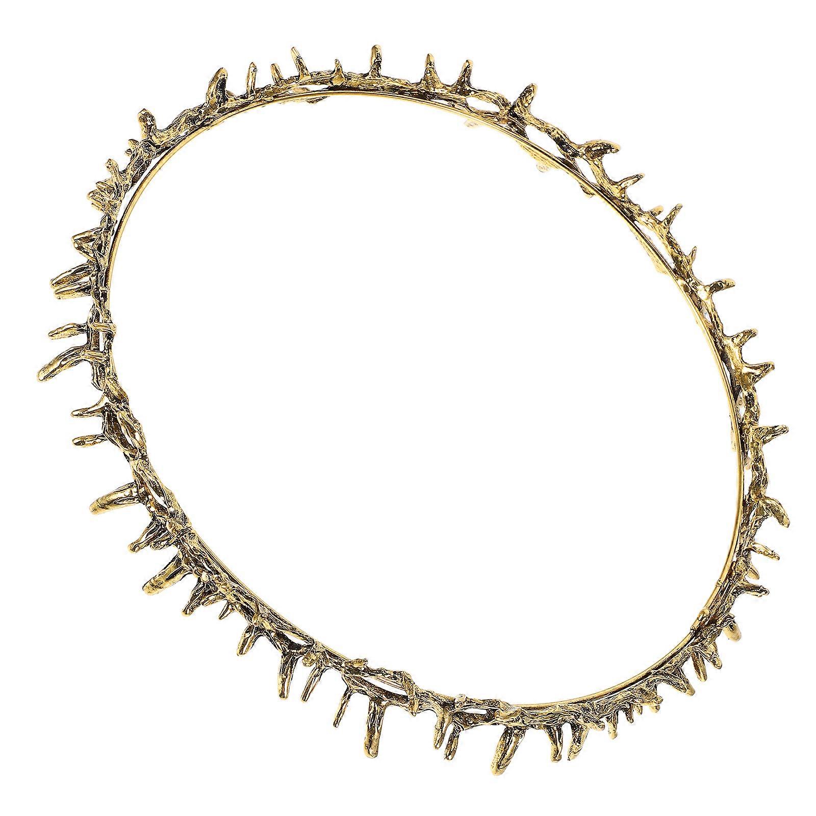 Here's a polished product description based on your input:
**Retro Style Thorn Crown Headpiece – Medieval Hair Jewelry for Weddings, Parties &