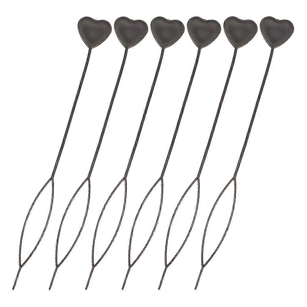 Heart Shaped Hair Braid Tool 6pcs Set Quick Beading & Braiding Styling Accessory for Women, Durable & Versatile for All Hair Types