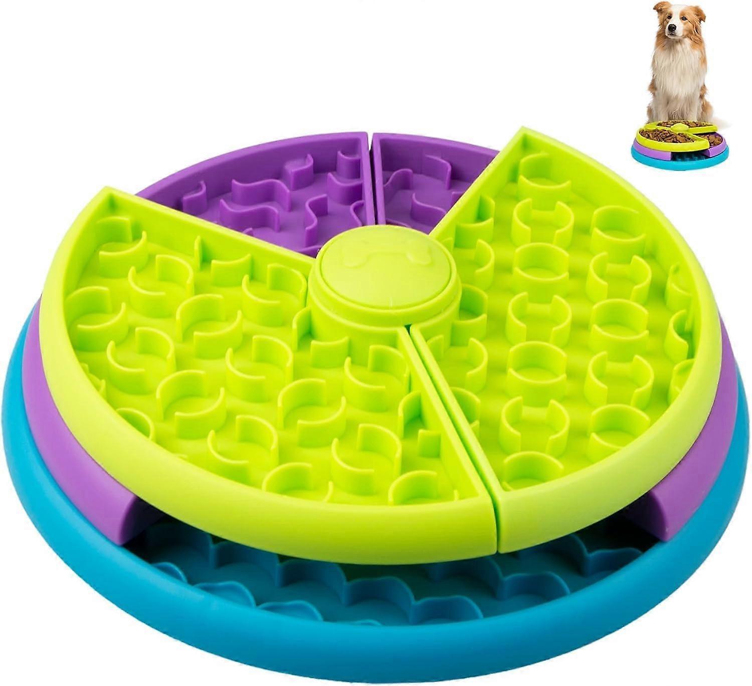Slow Feeder Dog Anti Slinging Bowl Large NonSlip 3 Rotating Levels Interactive Feeding Bowl For Small And Medium Dogs