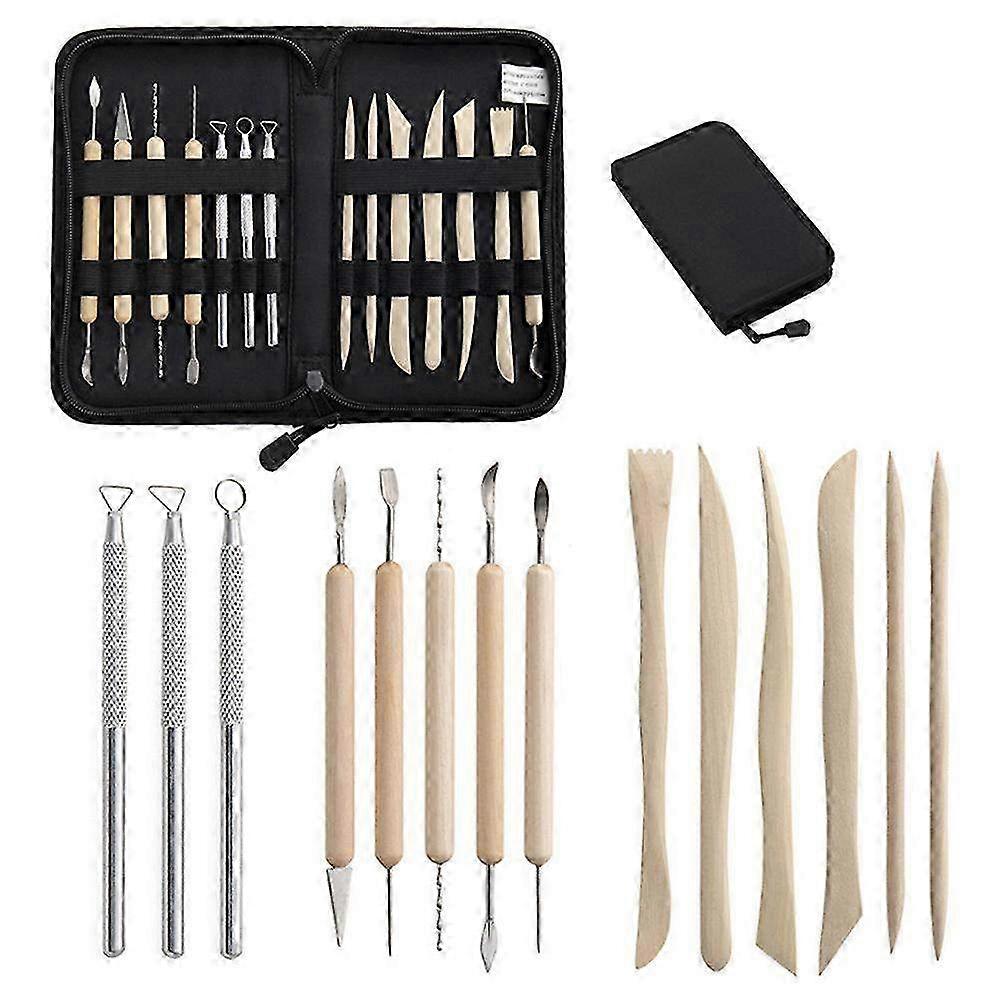 Clay Sculpting Tools Set - Ceramic Pottery & Carving Tools for Professional Artists & Hobbyists - Complete Sculpting Kit