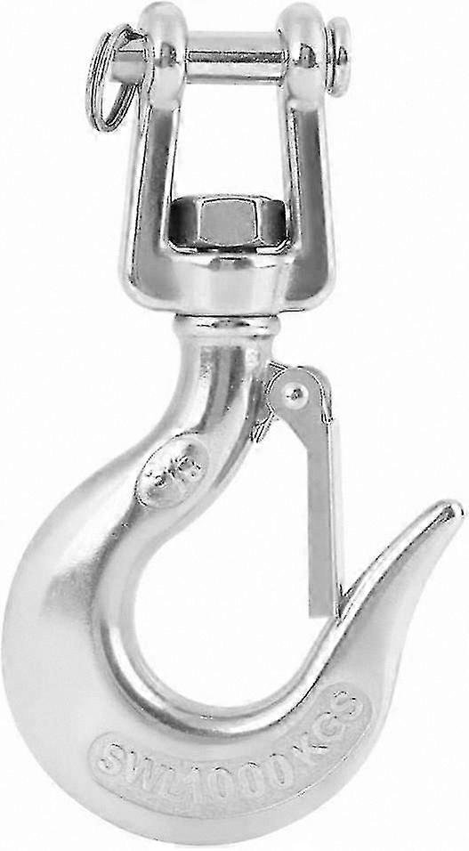 Heavy Duty 304 Steel Swivel Hoist Hook with Safety Latch - Rigging Accessory for 1000kg Load Capacity