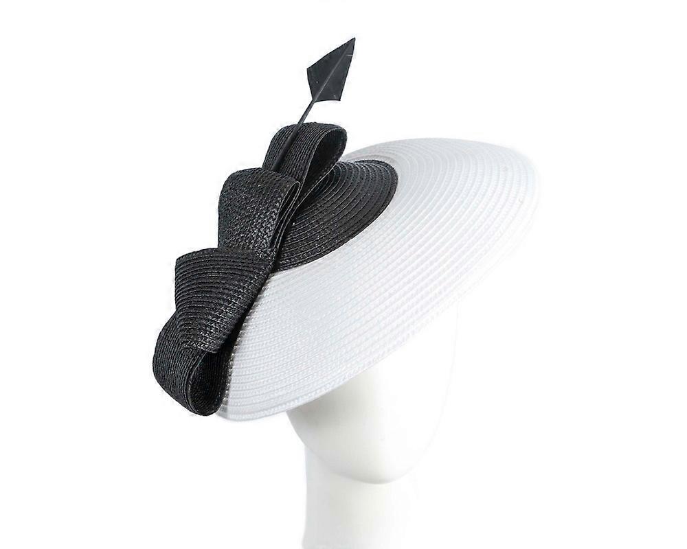 White & Black "saucer" fascinator hat by Max Alexander MA979WB