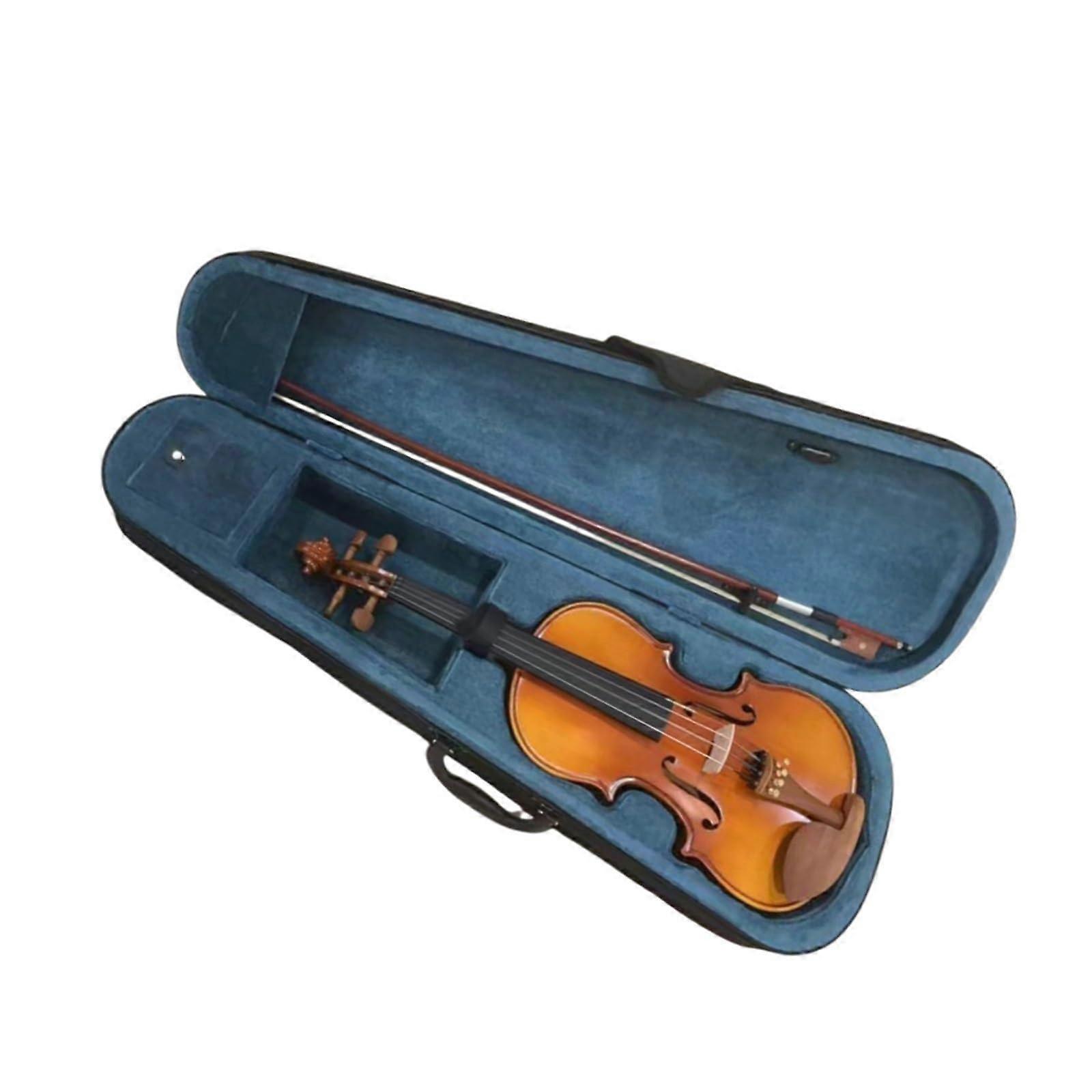Violin Set Solid Wood Handcrafted Single Board Pattern Violin Beginner Practice 4/4(1/8)