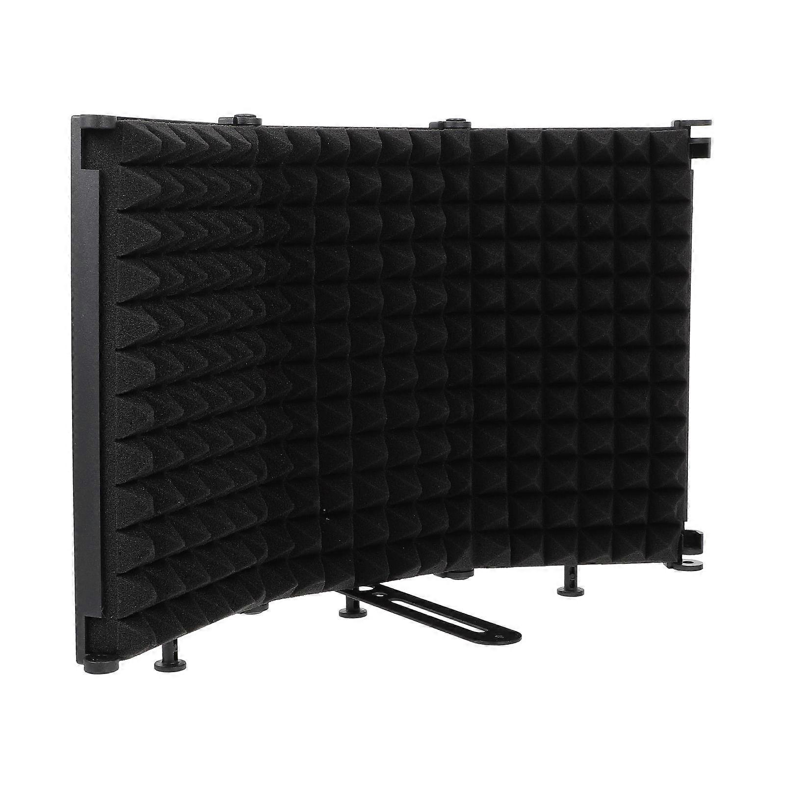 1Pc Portable Folding Studio Recording Microphone Noise Reduction Blowout Preventer (Black)