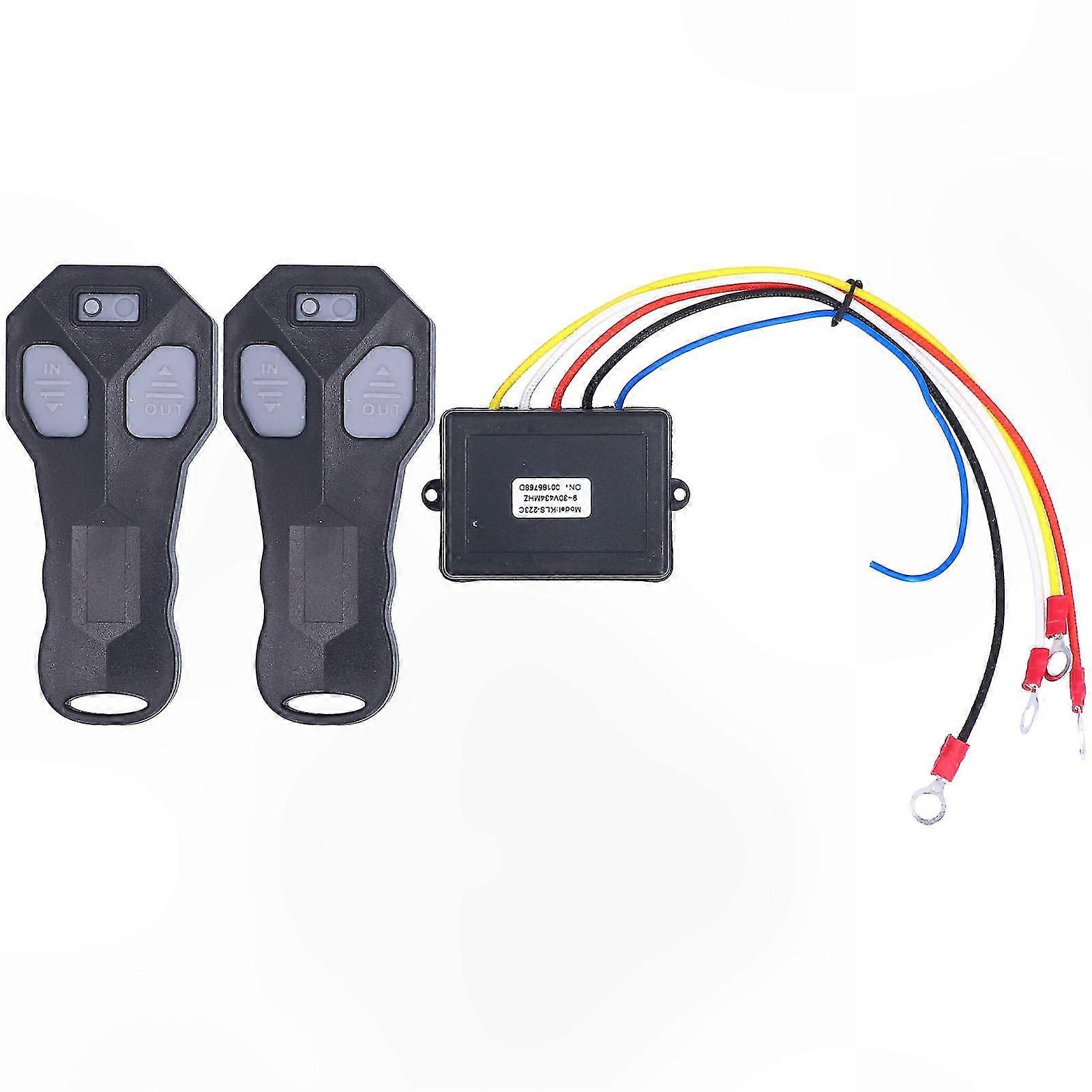 Universal 2pcs Wireless Winch Remote Control for 12V Electric Systems ATV Truck Jeep Replacement Controller