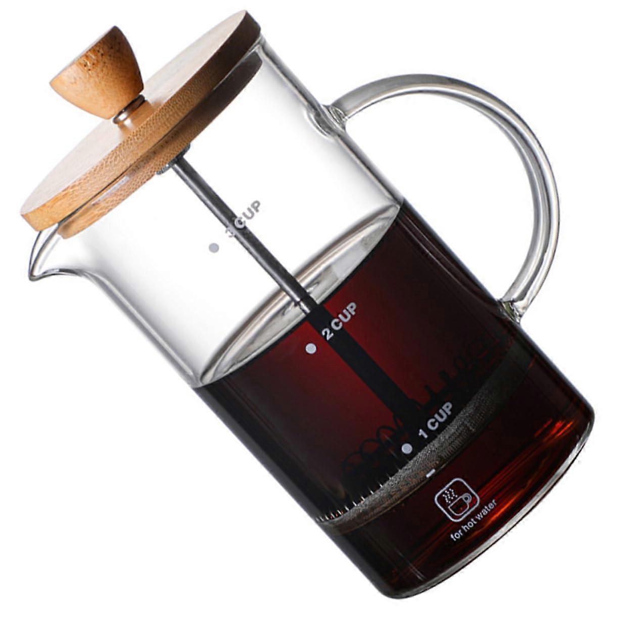 Glass Press Maker for Loose Tea - Manual Kettle Strainer, Sturdy Borosilicate Glass, Home Brewing Tool
